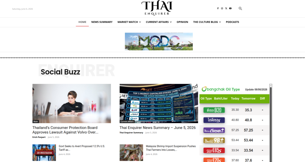 Screenshot von Thai Enquirer