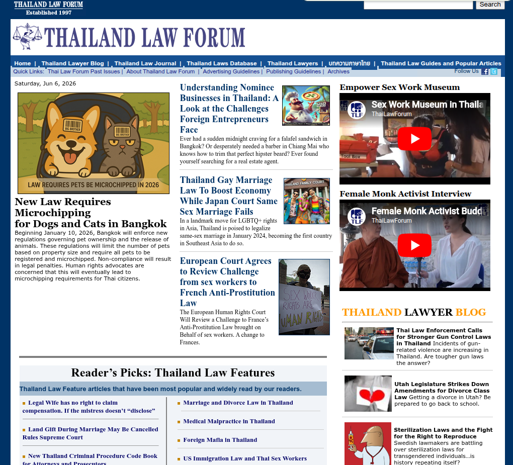 Screenshot von Thai law Forum