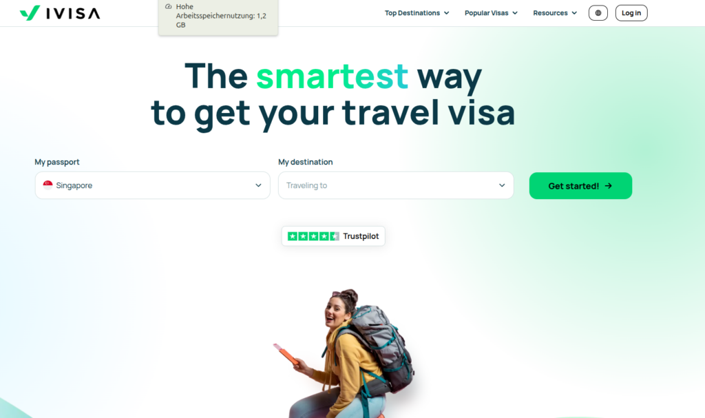 Screenshot von IVISA